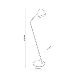 Lampa Podłogowa SOHO Czarny Metalowy Klosz 1xE27 150cm