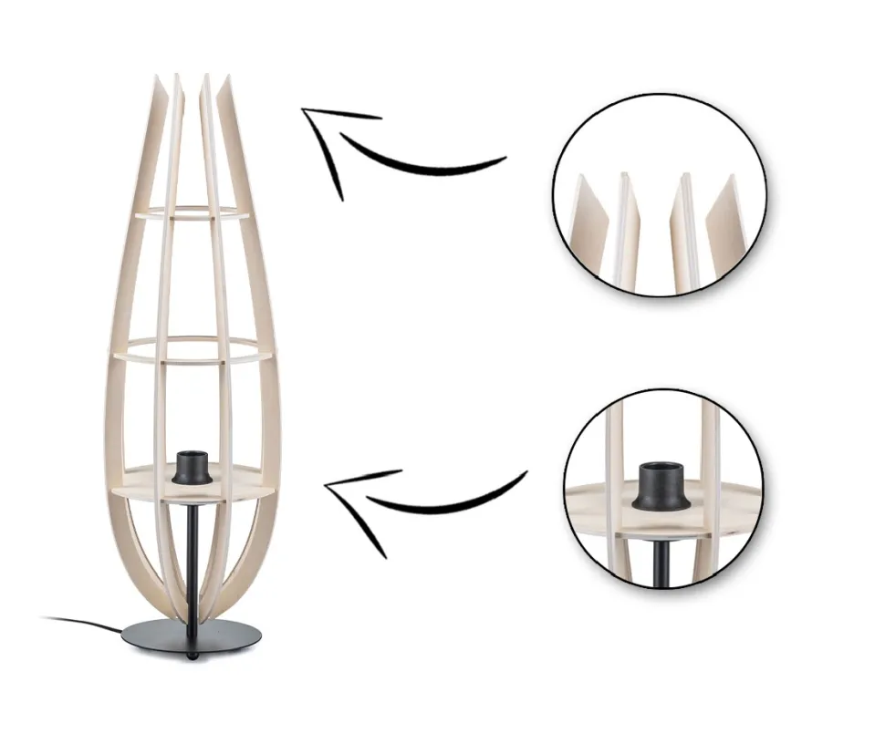 Lampa podłogowa stojąca BOHO PLYWOOD