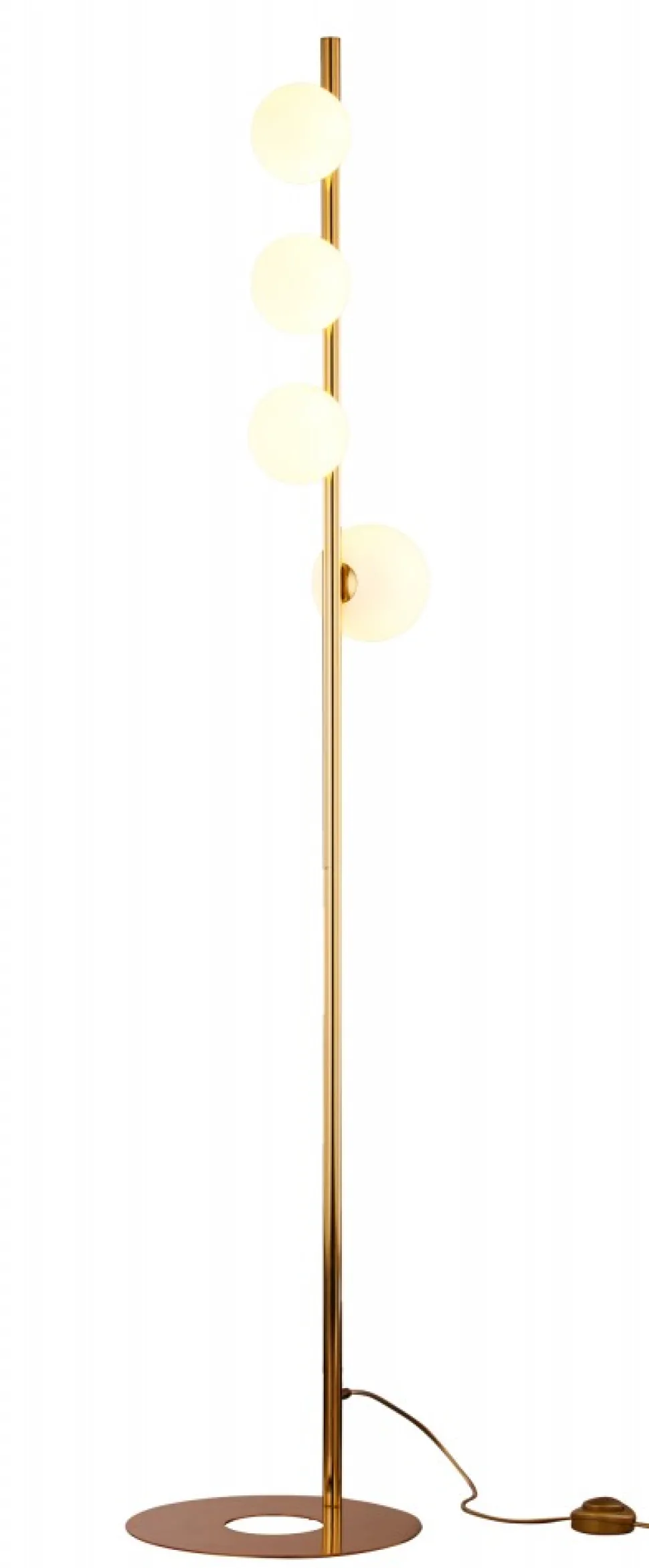 Lampa Podłogowa TAIDA Złoty Biały Szklane Klosze 4xG9 151 cm