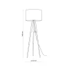 Lampa Podłogowa TOKYO Brązowy Biały Abażur 1xE27 148cm