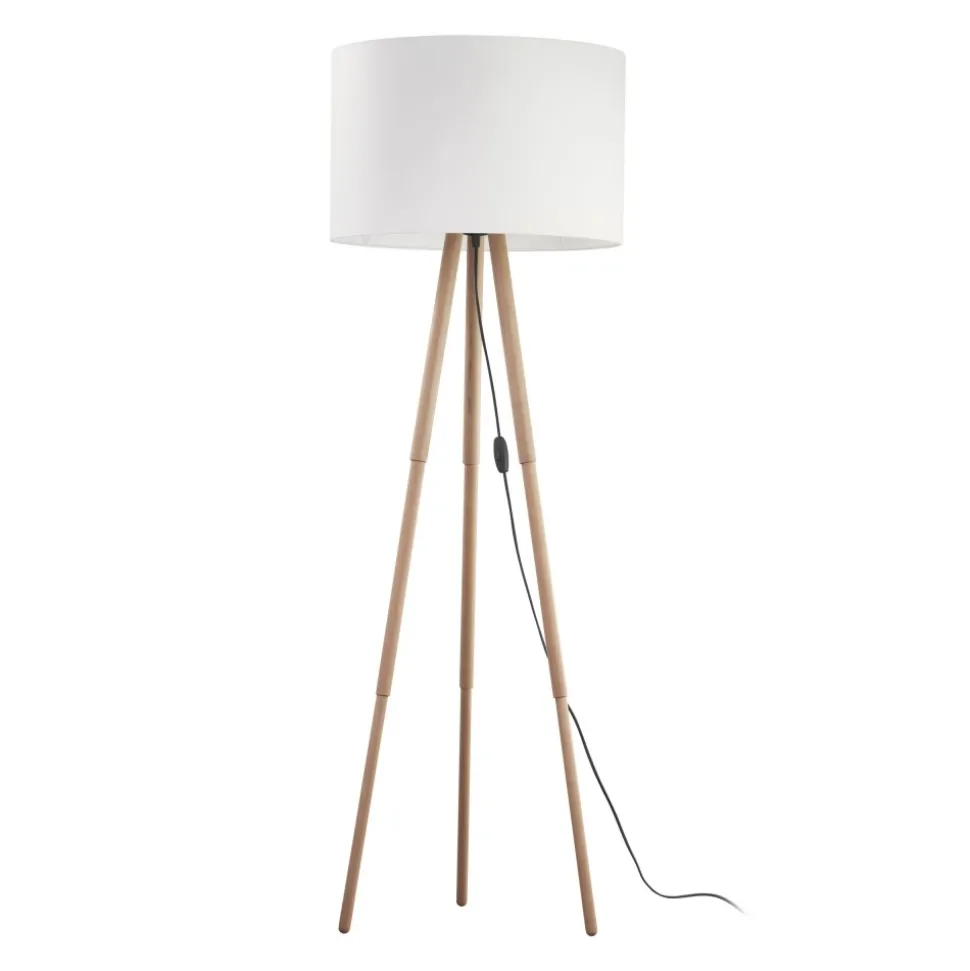 Lampa Podłogowa TOKYO Brązowy Biały Abażur 1xE27 148cm