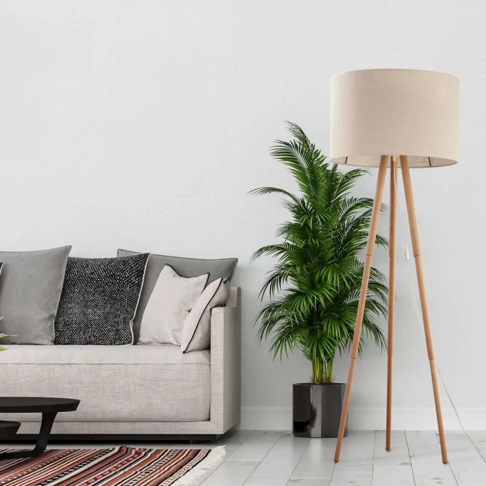 Lampa Podłogowa TOKYO Sosna Beżowy Abażur 1xE27 148cm