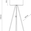 Lampa Podłogowa UMBERTO Trójnóg Złoty Brązowy Abażur 1xE27 155cm