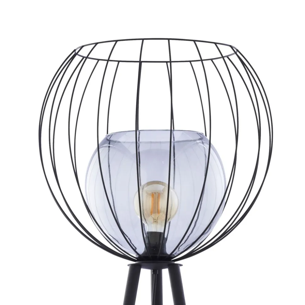 Lampa Podłogowa UNIVERSO Czarny Szklany Klosz 1xE27 179cm
