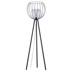 Lampa Podłogowa UNIVERSO Czarny Szklany Klosz 1xE27 179cm