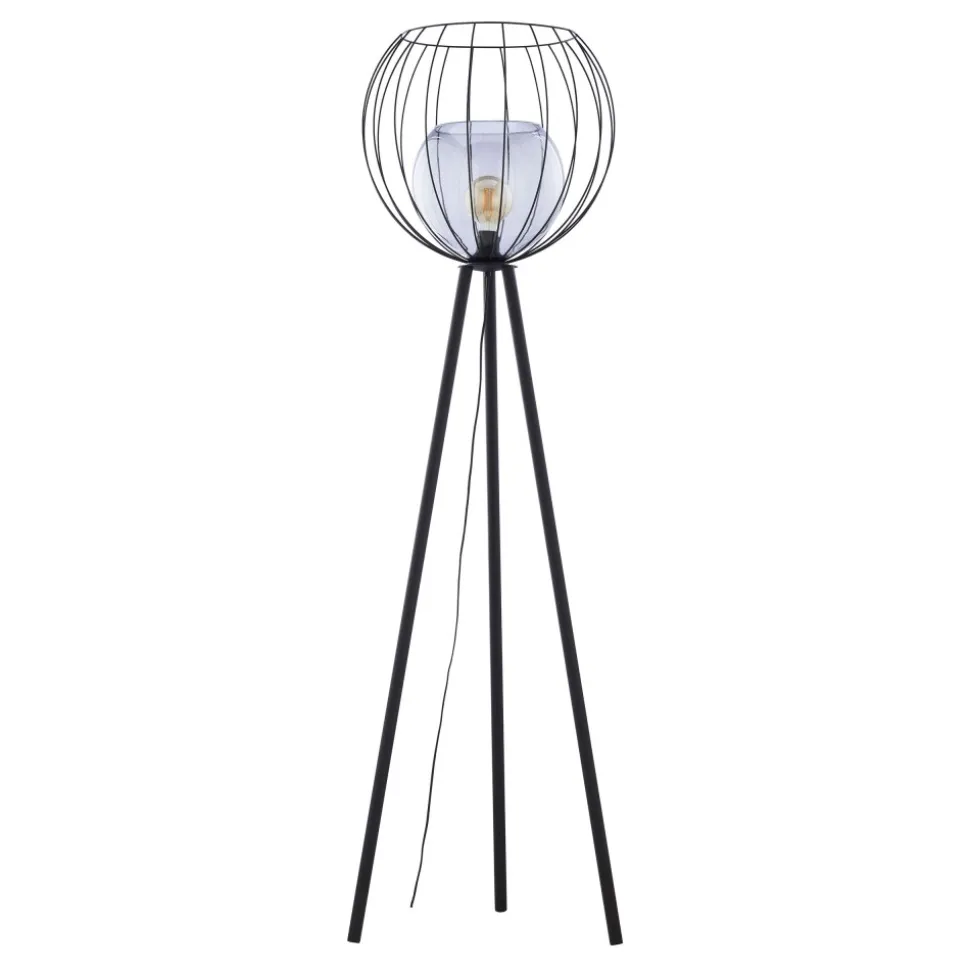 Lampa Podłogowa UNIVERSO Czarny Szklany Klosz 1xE27 179cm