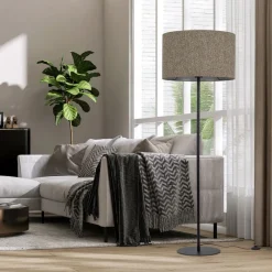 Lampa podłogowa VELLUM czarna abażur multikolor 1xE27