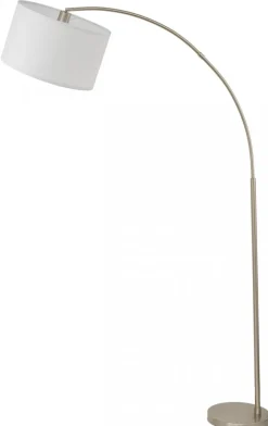 Lampa Podłogowa ZENITH Srebrny Biały Abażur 1xE27 200cm