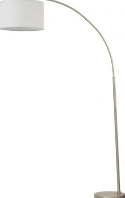 Lampa Podłogowa ZENITH Srebrny Biały Abażur 1xE27 200cm