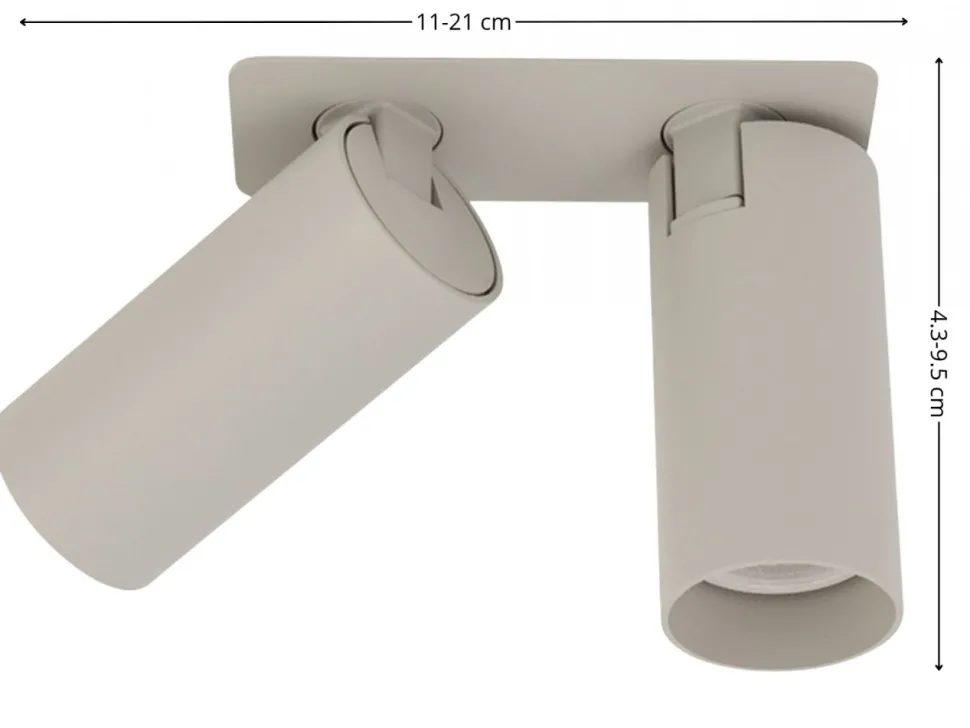 Lampa podtynkowa Spot FOURTY SURFACE szara 2xGU10