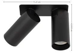 Lampa podtynkowa Spot FOURTY SURFACE czarna 2xGU10
