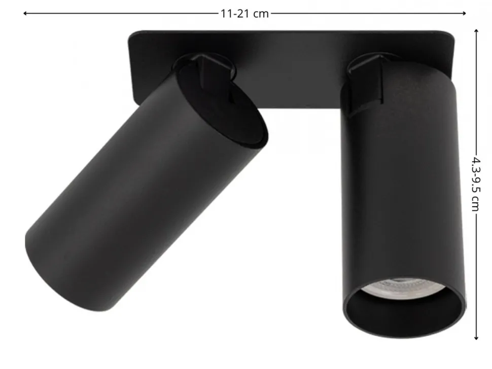 Lampa podtynkowa Spot FOURTY SURFACE czarna 2xGU10