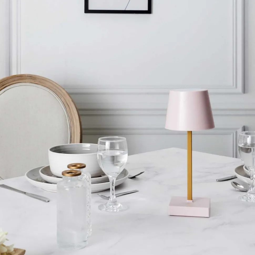 Lampa Stelo Touch LED różowe złoto