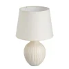 Lampa stojąca ceramiczna biało - beżowa 28 cm