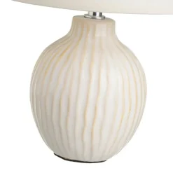 Lampa stojąca ceramiczna biało - beżowa 28 cm