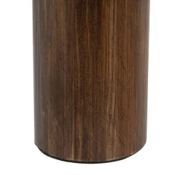 Lampa stojąca drewniana z lnianym abażurem 32 cm