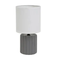 Lampa stojąca na ceramicznej podstawie szara 24 cm