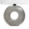 Lampa stojąca na ceramicznej srebrnej podstawie 31 cm