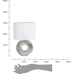 Lampa stojąca na ceramicznej srebrnej podstawie 31 cm