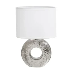 Lampa stojąca na ceramicznej srebrnej podstawie 31 cm