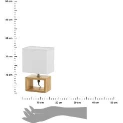 Lampa stojąca na drewnianej podstawie 24 cm