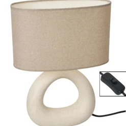 Lampa stołowa beżowa h33,5 cm