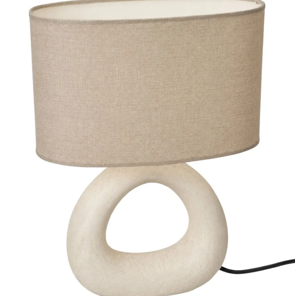 Lampa stołowa beżowa h33,5 cm