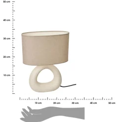 Lampa stołowa beżowa h33,5 cm