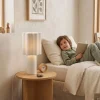 Lampa stołowa biała boucle 43 cm