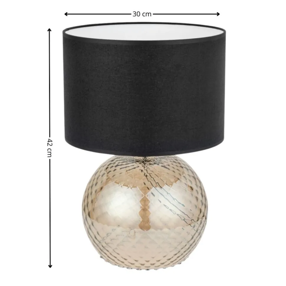 Lampa stołowa BRISTOL FUME beżowa abażur czarny 1xE27