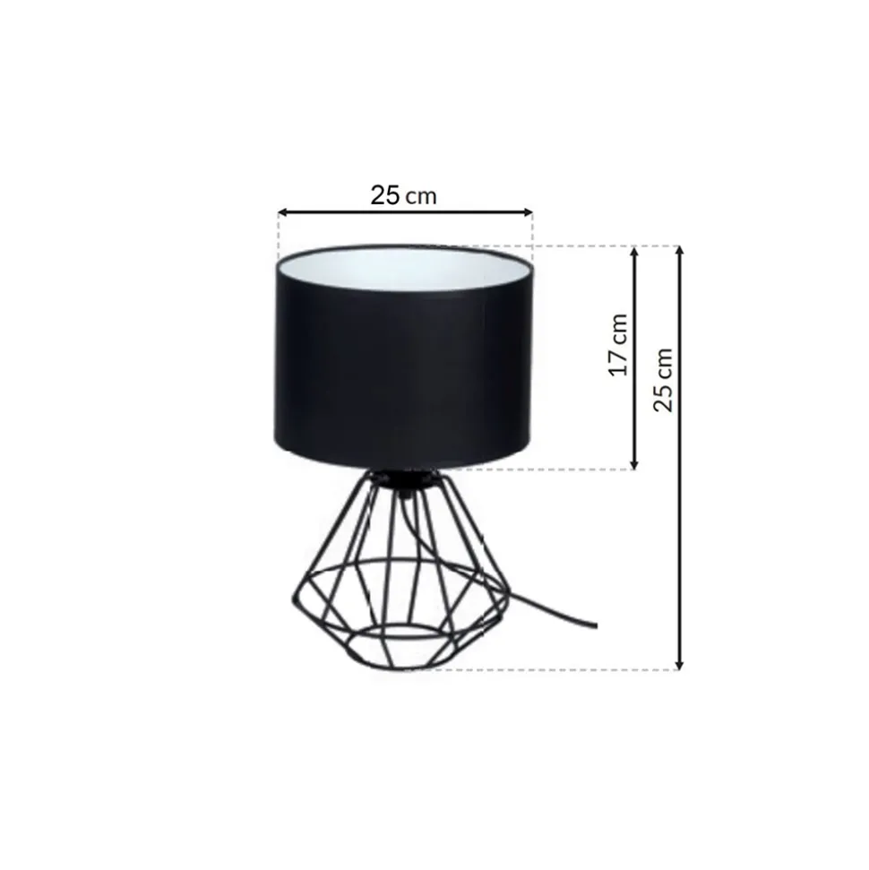 Lampa stołowa COLIN BLACK 1xE27