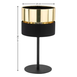 Lampa stołowa HILTON czarna złota 1xE27