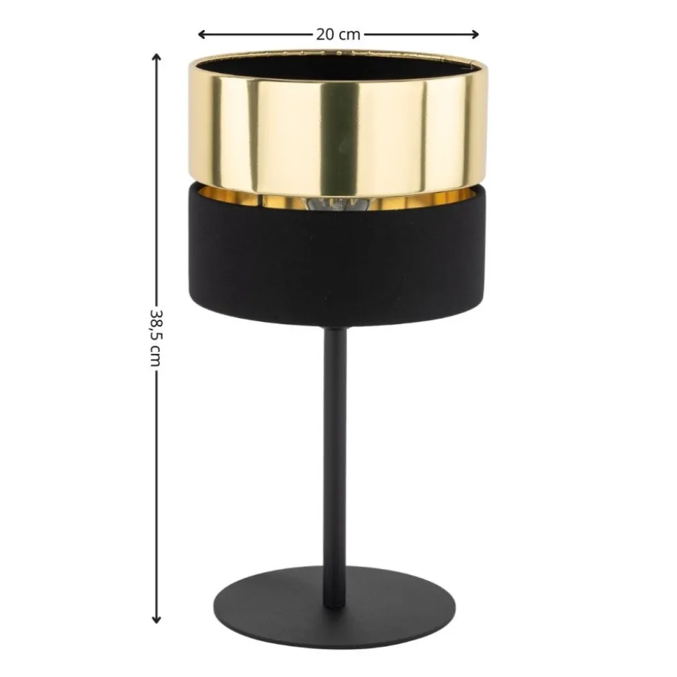 Lampa stołowa HILTON czarna złota 1xE27