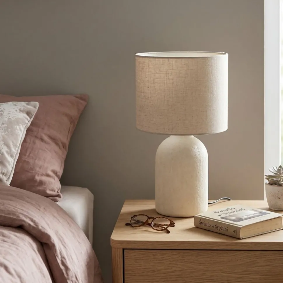 Lampa stołowa jasny beż h45,5 cm