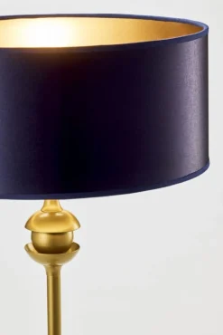 Lampa stołowa KASZMIR złota granatowy abażur 1xE27