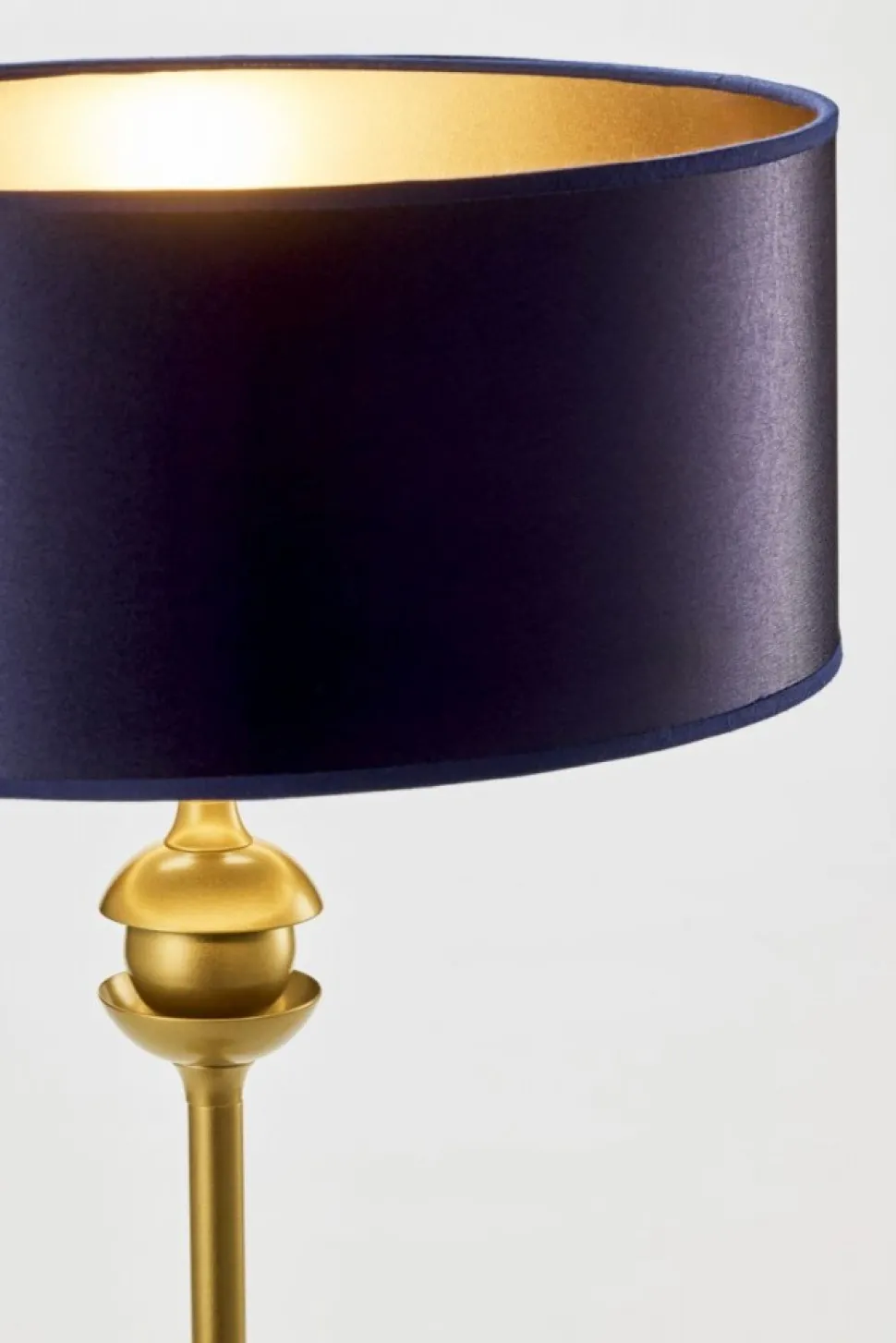 Lampa stołowa KASZMIR złota granatowy abażur 1xE27