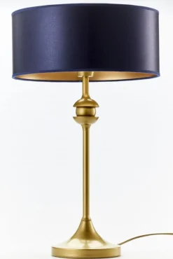 Lampa stołowa KASZMIR złota granatowy abażur 1xE27