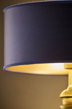 Lampa stołowa KASZMIR złota granatowy abażur 1xE27