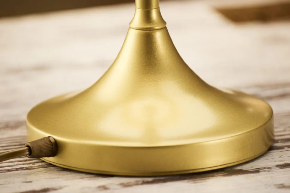 Lampa stołowa KASZMIR złota granatowy abażur 1xE27
