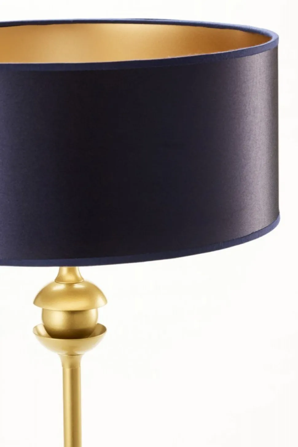 Lampa stołowa KASZMIR złota granatowy abażur 1xE27