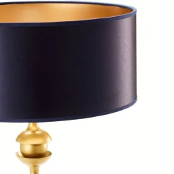 Lampa stołowa KASZMIR złota granatowy abażur 1xE27