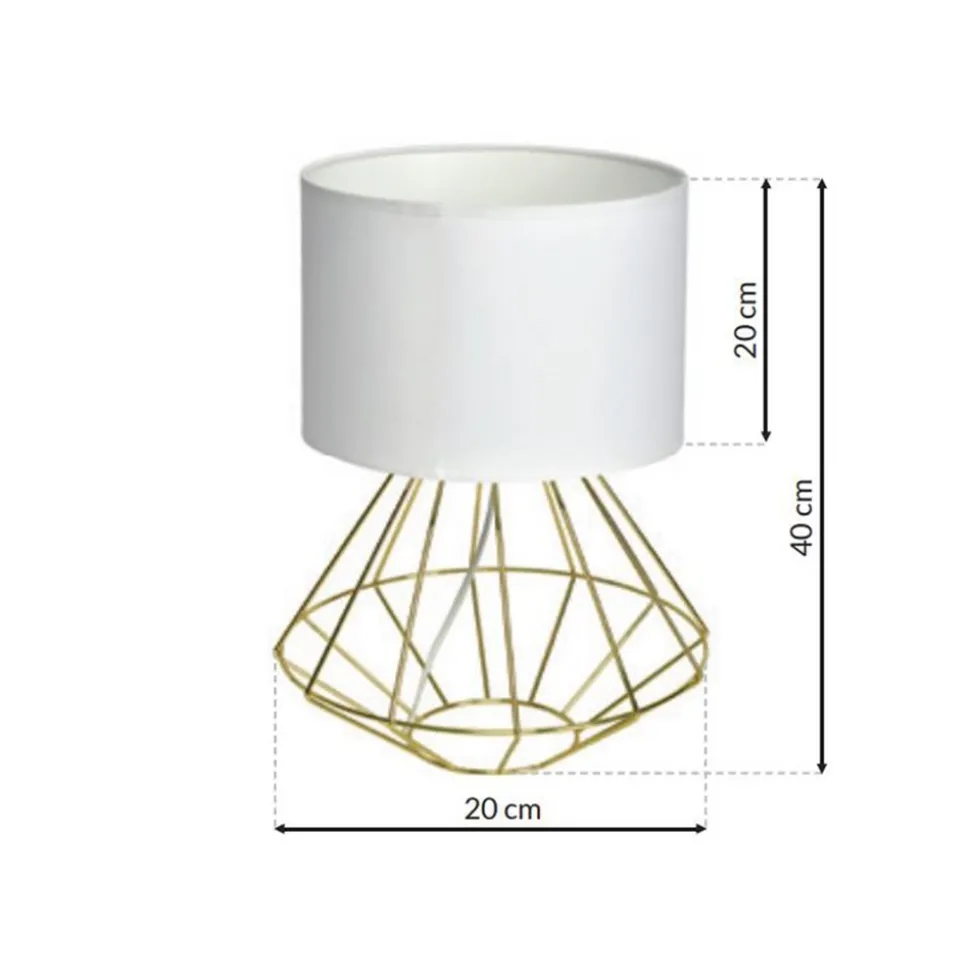 Lampa stołowa LUPO biała złota E27