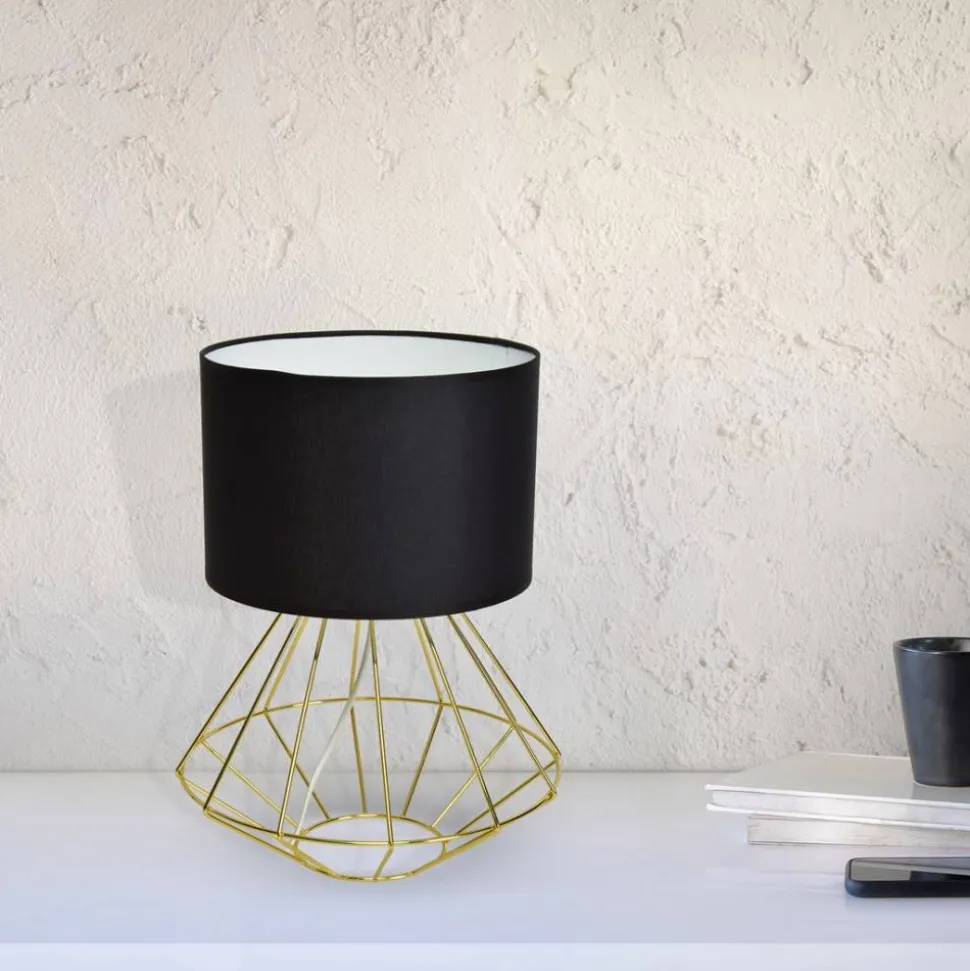 Lampa stołowa LUPO black gold E27