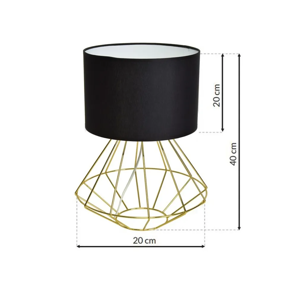 Lampa stołowa LUPO black gold E27