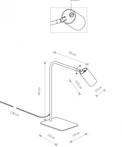 Lampa stołowa MONO złota/czarna GU10
