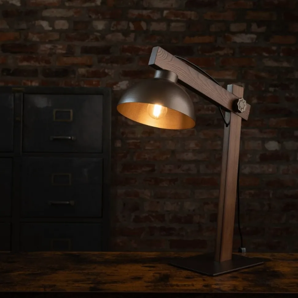 Lampa stołowa OSLO brązowa 1xE27