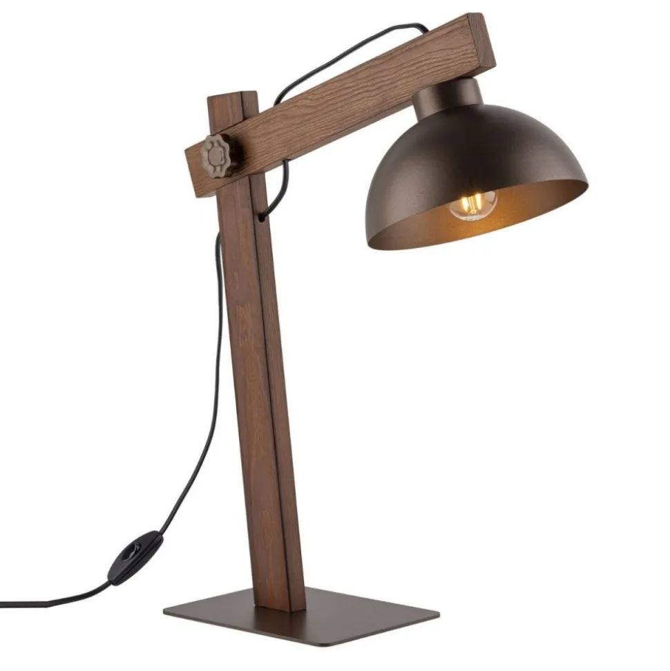 Lampa stołowa OSLO brązowa 1xE27
