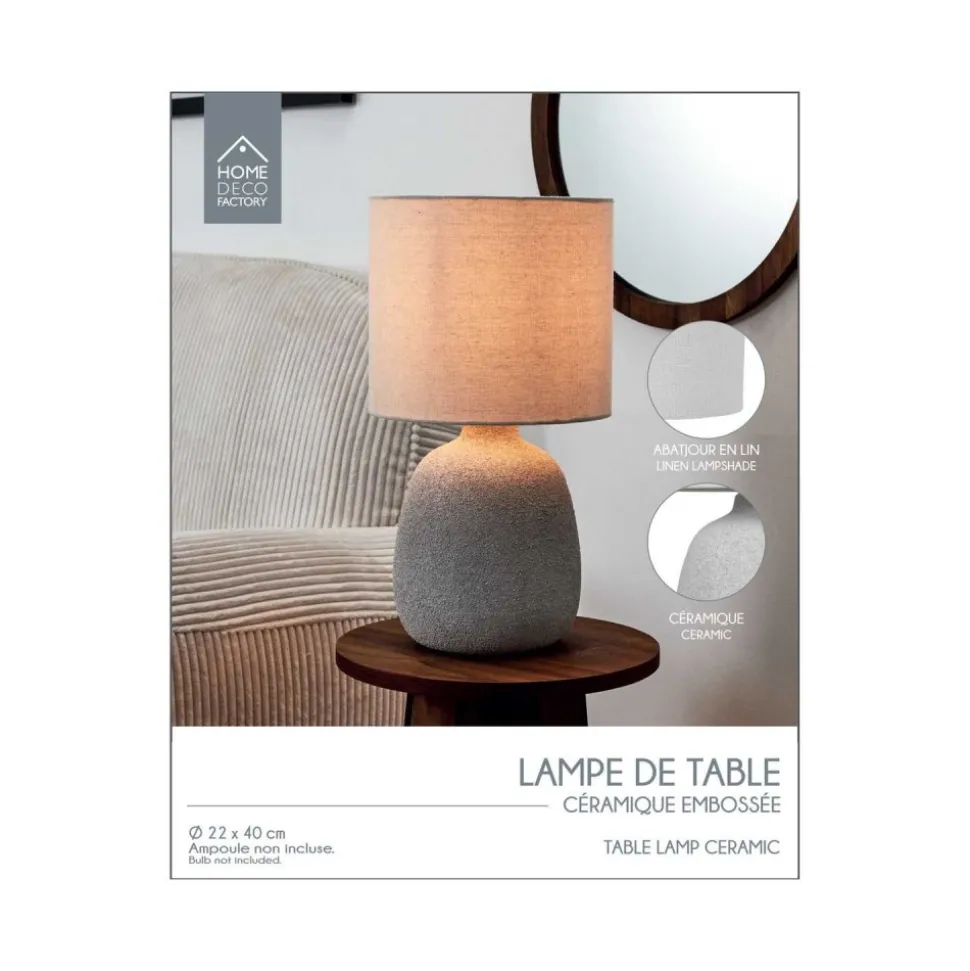 Lampa stołowa TERRA 40 cm szara