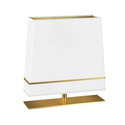 Lampa Stołowa VOLANS Biały Złoty Abażur 1xE27 50x52cm