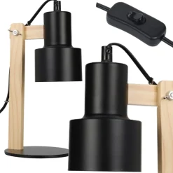 Lampa stołowa z regulowanym kloszem scandi czarna 32 cm